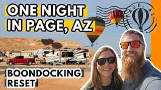 One Night in Page, AZ: Boondocking Reset, Hot Air Balloons & Grand Canyon Bound | Full-Time RV Life