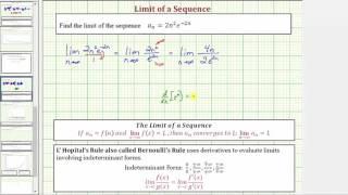 Ex: Limit of a Sequence Using L'Hopital's Rule Twice (Convergent)