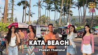 4K  Kata Beach 2025 Big Changes & High Season Day and Night Vibes in Phuket, Thailand
