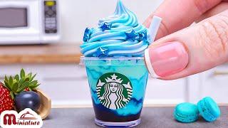  DIY Starbucks Blue Cloud Frappuccino At Home | ASMR Cooking Mini Food