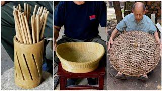 Bamboo Crafts - Old man make beautiful bamboo crafts - Making bamboo products #101@EATINGMUKBANG43