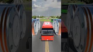 Mix Colourful City Buses vs Hydraulic Crush - BeamNG Drive