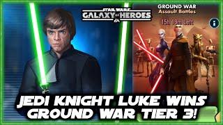 How to Conquer Tier 3 of Ground War Assault Battle with Jedi Knight Luke in Galaxy of Heroes!