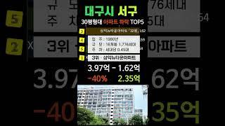 대구시 서구 아파트 하락 5곳 공개합니다. 7월 APT 매매 시세 분양가 #중리롯데캐슬 #평리롯데캐슬 #삼익뉴타운 #서대구KTX영무예다음 #평리푸르지오