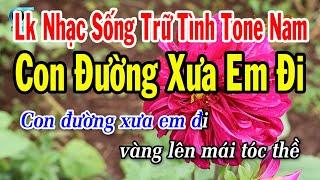 Karaoke Liên Khúc Trữ Tình Bolero Tone Nam || Con Đường Xưa Em Đi || Đường Tím Bằng Lăng