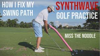 Golf Swing Path Drill. For Over the Top and High Hands at Impact. No Talking