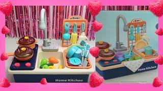 5 Minutes Satisfying with Unboxing Cute Blue Kitchen Sink | ASMR No Music