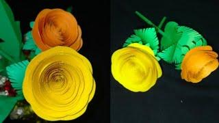 Easy and Beautiful Paper Flower Making Tutorial / Rose flower making / How to make Paper Rose Flower