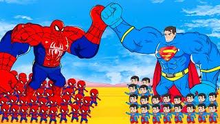 Recuse Team SUPERMAN Family Vs Team SPIDERMAN Family : Who Is The King Of Super Heroes?