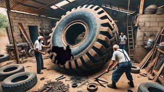 First time in Pakistan Most Amazing Process of Retreading Old Tyre || Repairing a Old hug Tyre