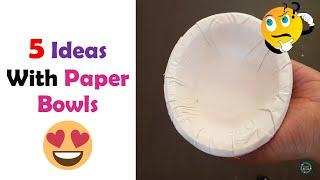 5 Cute Ideas with Paper Bowl | Paper Bowl Craft Ideas | Craft Stack