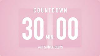 30 Min Countdown Flip Clock Timer / Simple Beeps 