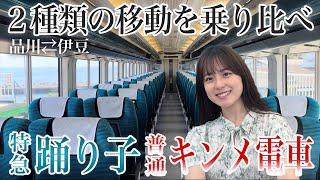 【女子鉄道旅】伊豆へ2種類の行き方で行ってみた！【特急踊り子VS普通キンメ電車】