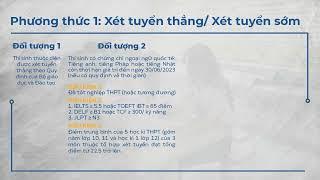 PHƯƠNG THỨC TUYỂN SINH ĐẠI HỌC CHÍNH QUY NĂM 2023