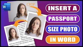 How to insert a PASSPORT SIZE photo into word | CROP AND RESIZE an image in word