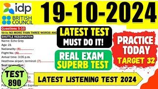 IELTS Listening Practice Test 2024 with Answers | 19.10.2024 | Test No - 890