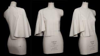 DRAPING A FLARE RAGLAM SLEEVE【TMSV147】#fashiondesigner #fashionblogger #sewingtutorial #fashionshow