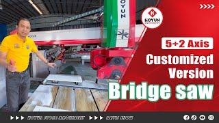 5+2 axis bridge saw cutting machine for milling and cutting marble granite+suction cup work table