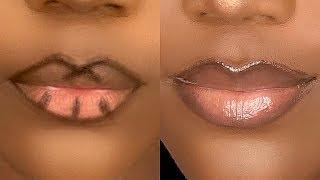 GLOSSY NUDE LIP COMBO FOR WOC / DARKSKIN | OMBRE LIPS TUTORIAL