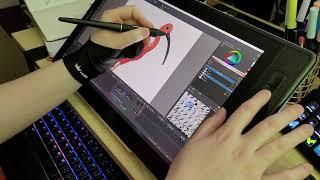 Huion Kamvas Pro 16  unboxing, setup, review - left handed