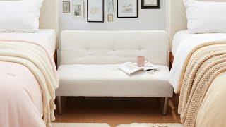 2East™ College Mini-Futon - Boucle White