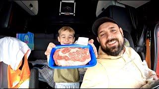 My Son and I Cooked a Steak Inside The Truck