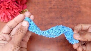 Easy Puffy And Soft Crochet Stitch tutorial | crochet belt |crochet cord |headband #Yarn #tutorial