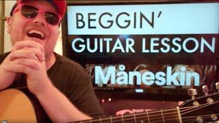 How To Play Beggin' guitar Måneskin // easy guitar tutorial beginner lesson easy chords