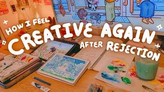 Rejection, hobbies to feel creative again, gouache illust, korea haul  art vlog