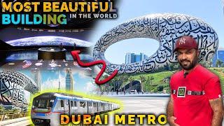 Inside Dubai Museum Of The Future (Full Tour) & Dubai Metro Train & Walking on the Road Experience