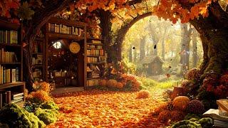 Magic Bookstore Inside Old Tree | Peaceful Autumn Ambience - Enchanted Music for Relax, Sleep, Calm