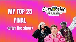 MY TOP 25 GRAND FINAL ESC 2024 (after the show) | ESC Caracol