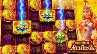 I spammed $10,000 bonus buys on Wisdom of Athena slot