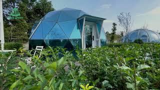 Glass Igloo Dome Tent - Beautiful Blue Glass - 28sqm with 2 Persons