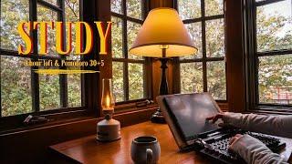 3-Hour Study With Me  | Soothing Lofi, Focused 30/5 Pomodoro Sessions & Dark Academia Vibes 