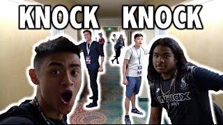 DING DONG DITCHING 7 DOORS AT ONCE PRANK! (AT PLAYLISTLIVE)