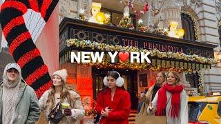 [4K]NYC Christmas WalkFestive Holiday Lights on 5th Ave & 6th Ave  Peninsula NY Hotel 2024