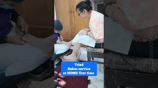 Salon service at home #shorts #youtubeshorts #salon #viral #trending #sakshianand #ashortaday