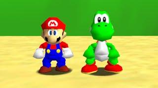 Yoshi and Mario in Super Mario 64 (2 Players) - Full Game 100% Walkthrough