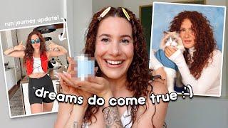 dreams do come true ! (curly hair routine, run journey update & very exciting news)