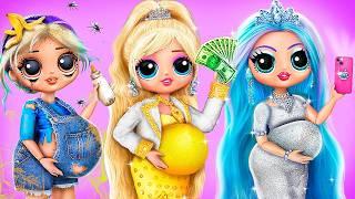 Бедная, Богатая и Гига Богатая Семья! Идеи для кукол ЛОЛ ОМГ