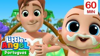 Splish Splash na Piscina | Little Angel | Moonbug Kids | Músicas Infantis em Português