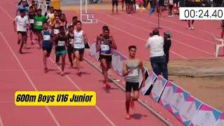 600m race boys || U16 || junior national games #athletics #highlights