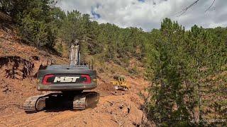 How Caterpillar D7g Bulldozer and Mst Excavator Level the Road #caterpillar #bulldozer