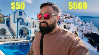$50 vs $500 Hotel in Santorini, Greece 