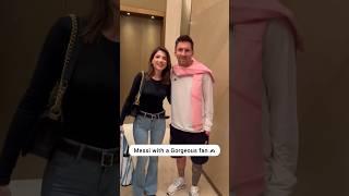 Messi with a Gorgeous lucky fan  #messi #football #cute #girl