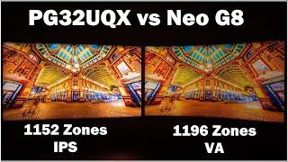 Asus PG32UQX vs Samsung Odyssey Neo G8 - IPS vs VA mini-LED HDR Comparison