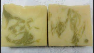 Making HOT PROCESS Aloe and Cucumber Soap with One Natural Color