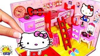 【手作りキティルーム︎】リカちゃんとメルちゃん(#たまごmammy)お部屋の工作にチャレンジHello Kitty miniature Doll house