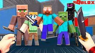 Viramos Personagens de Minecraft no Murder Mystery 2 ROBLOX ! - We became skins from minecraft